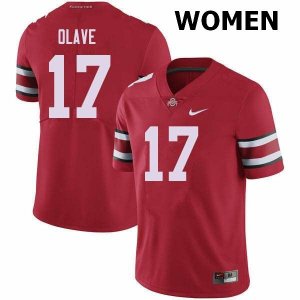 NCAA Ohio State Buckeyes Women's #17 Chris Olave Red Nike Football College Jersey RWU0245HL